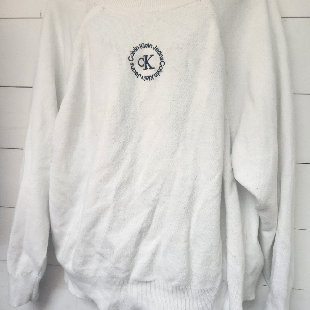 Calvin Klein White Logo Sweatshirt